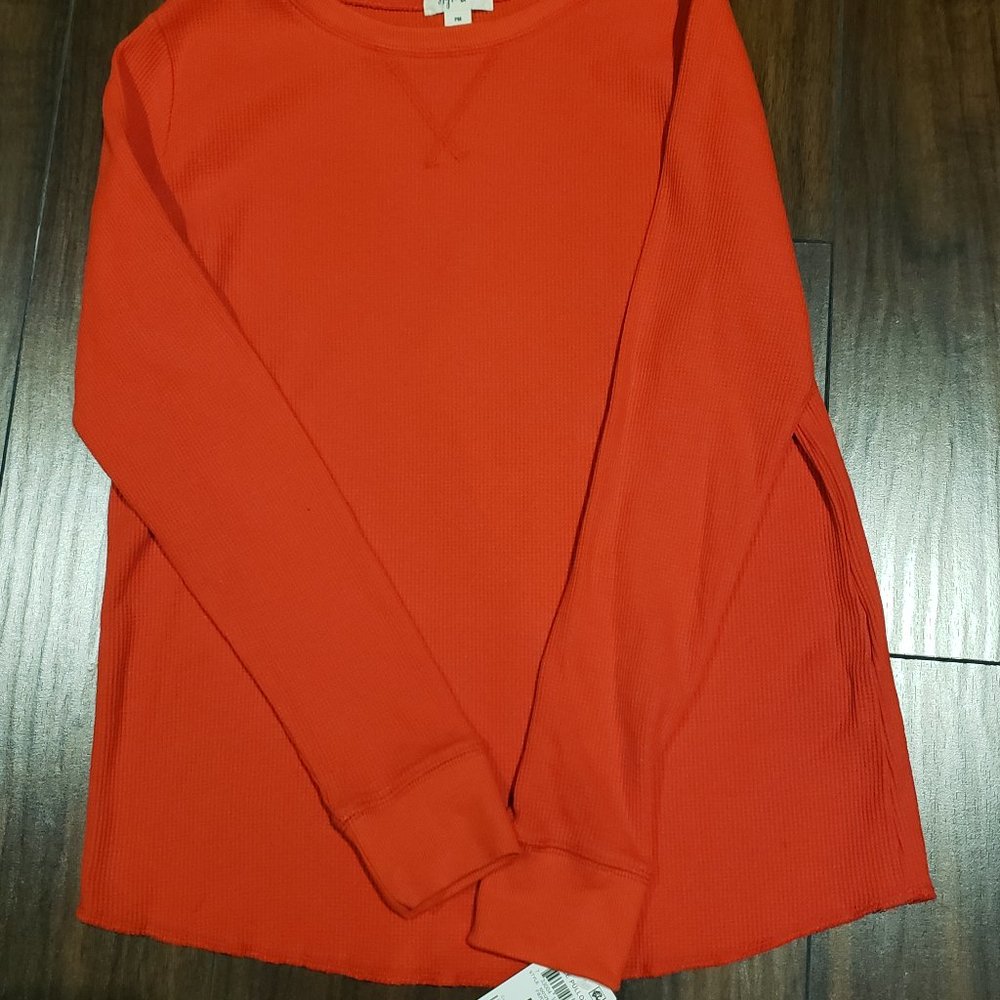 Style & Co Fiery Red Waffle Pullover - Sz Petite P - NWT - Picture 3 of 6